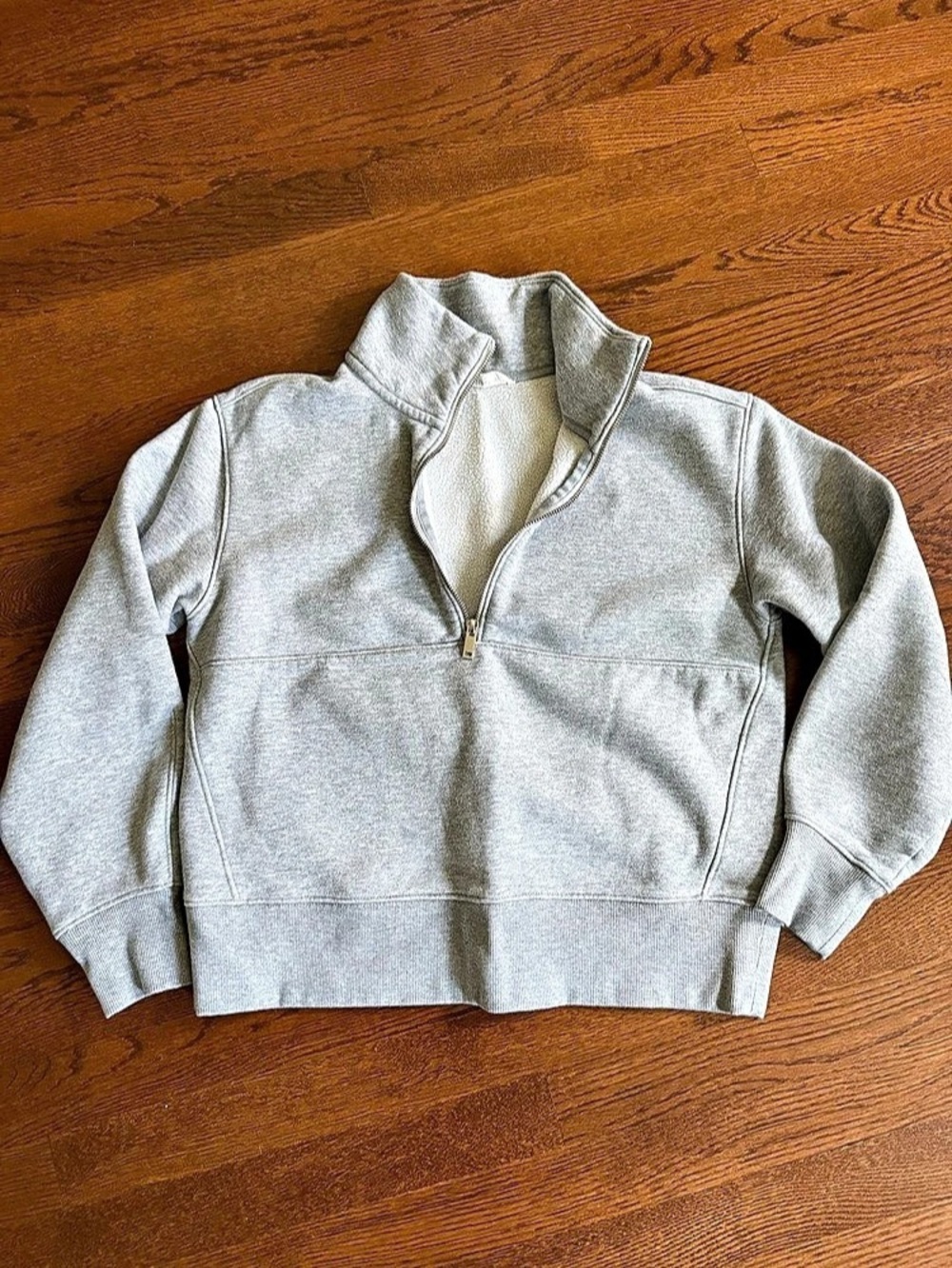 Everlane The ReTrack Half-Zip Sweatshirt Gray